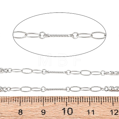 304 Stainless Steel Oval with Flat Round Link Chains CHS-H117-11P-1