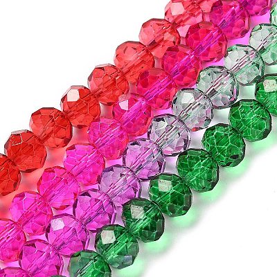 Transparent Painted Glass Beads Strands DGLA-A034-T6mm-A24-1