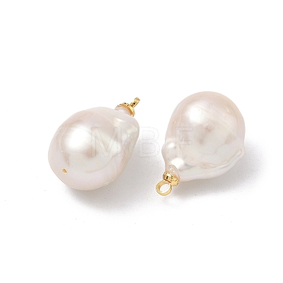 Natural Baroque Pearl Keshi Pearl Pendants PALLOY-JF04782-1