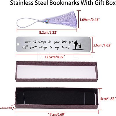 Fingerinspire Dad Rectangle Bookmark for Reader DIY-FG0002-70J-1