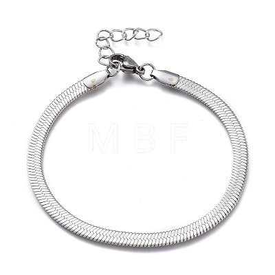 Unisex 304 Stainless Steel Herringbone Chain Bracelets X-BJEW-O177-01A-P-1