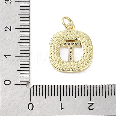 Rack Plating Brass Micro Pave Clear Cubic Zirconia Pendants KK-E102-33G-T-1