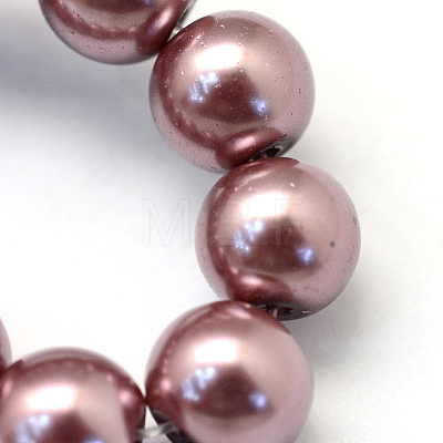 Baking Painted Pearlized Glass Pearl Round Bead Strands HY-Q003-10mm-58-1