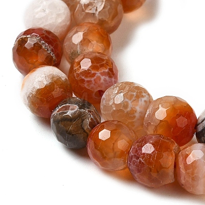 Dyed & Heated Natural Fire Crackle Agate Beads Strands G-P539-B01-19-1