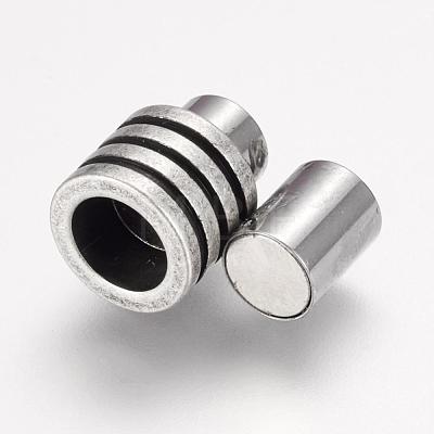 304 Stainless Steel Magnetic Clasps with Glue-in Ends STAS-F124-01AS-1