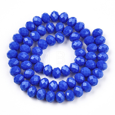 Opaque Solid Color Glass Beads Strands EGLA-A034-P6mm-D32-1