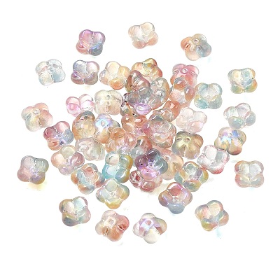 Electroplate Transparent Glass Beads GLAA-A045-03B-1