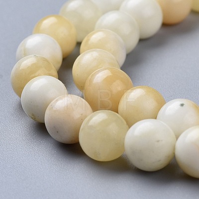 Natural Honey Jade Beads Strands G-K153-B26-8mm-01-1