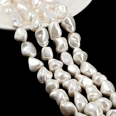 Shell Pearl Beads Strands BSHE-C008-01-1