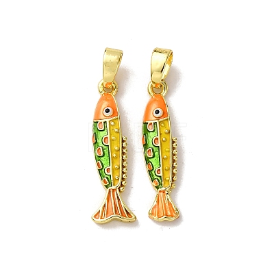 Brass Enamel Pendants KK-F911-23G-01-1