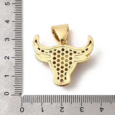 Brass Micro Pave Clear Cubic Zirconia Pendants KK-H267-060C-G-1