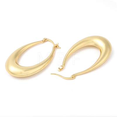 Rack Plating Brass Teardrop Hoop Earrings for Women EJEW-G348-05G-1