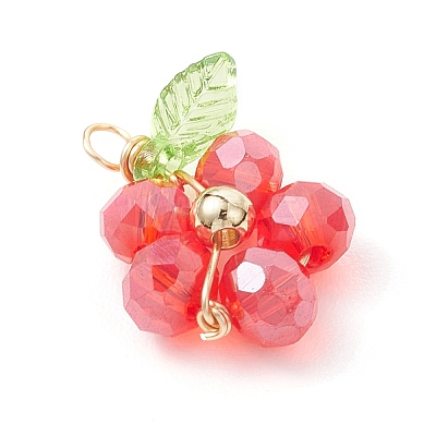 7Pcs Glass Pendants PALLOY-JF04732-1