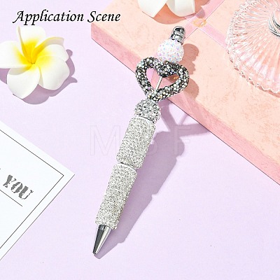 Heart Shape Polymer Clay Rhinestone Beads CLAY-NH0001-09B-08-1