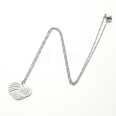 304 Stainless Steel Hollow Pendant Necklaces FS-WGE7531-09-1