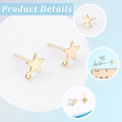 15 Pairs 304 Stainless Steel Stud Earring Findings STAS-BBC0010-24-1