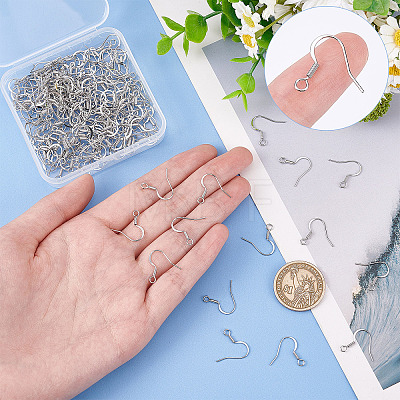 100Pairs Brass Earring Hooks KK-CN0001-78-1