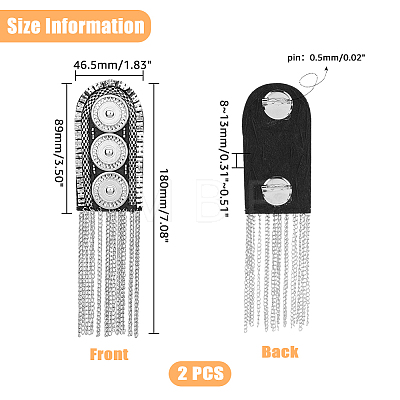 2Pcs Fashionable Alloy Tassel Epaulettes FIND-FH0005-42P-1
