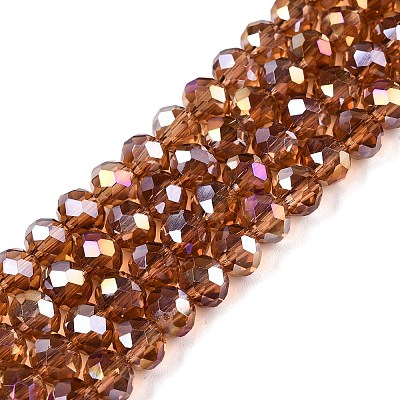 Electroplate Glass Beads Strands EGLA-A044-T6mm-B04-1