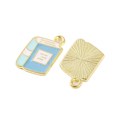 Golden Plated Alloy Enamel Pendants X-ENAM-Z017-12G-01-1