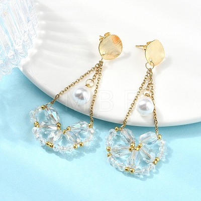 Electroplate Glass Dangle Earrings for Women EJEW-MZ00796-03-1