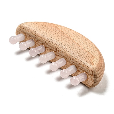 Natural Rose Quartz Scalp Massager AJEW-G058-01A-1