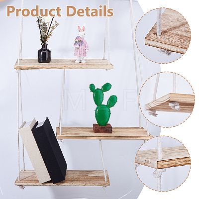 Wooden Hanging Storage Rack ODIS-WH0099-206-1