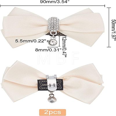 2Pcs Detachable Polyester Bowknot Shoe Decoration AJEW-FG0002-01A-1