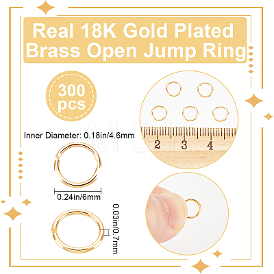 300Pcs Brass Open Jump Rings KK-BBC0008-72C-1