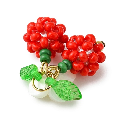 Glass Seed Beaded Pendants PALLOY-MZ01338-01-1