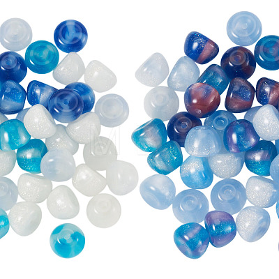 50Pcs 5 Colors Resin UV Reactive Beads RESI-TA0005-70-1