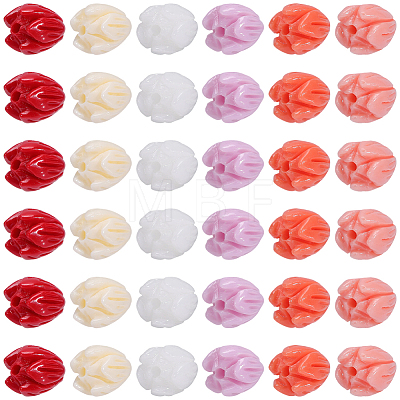 120Pcs 6 Colors Dyed Synthetic Coral Beads CORA-SC0001-28A-1