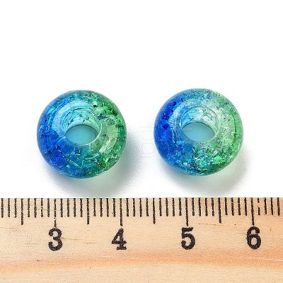 Two Tone Transparent Crackle Acrylic European Beads TACR-P009-B01-11-1