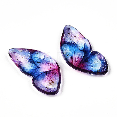 Epoxy Resin Butterfly Wings Cabochons CRES-N035-02E-1