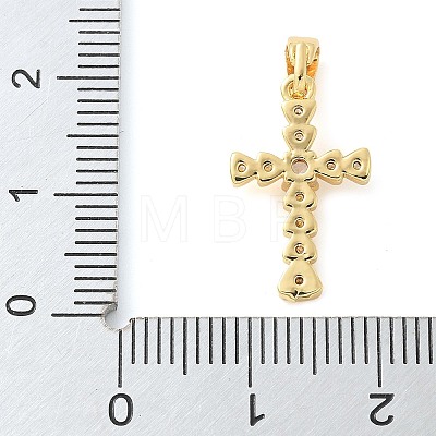 Brass Micro Pave Cubic Zirconia Pendants KK-U056-29G-1