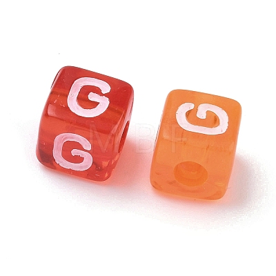 Spray Painted Transparent Acrylic Beads MACR-K365-07G-1