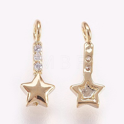 Brass Micro Pave Cubic Zirconia Charms X-KK-P157-06G-NF-1