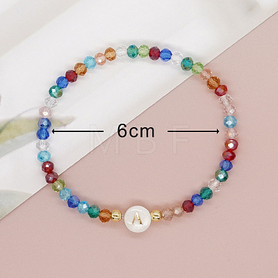 Handmade Bohemian Colorful Faceted Rondelle Glass Beaded Stretch Bracelets UI5654-1-1