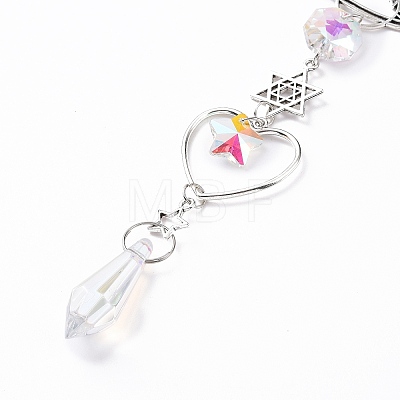 AB Color Plated Crystal Bullet Big Pendant Decorations HJEW-G019-03A-1