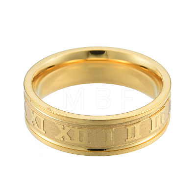 201 Stainless Steel Roman Numeral Finger Ring for Women RJEW-N043-08LG-1