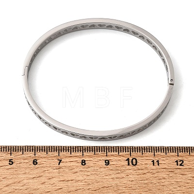 Hollow 304 Stainless Steel Hinged Bangles for Women BJEW-H644-06P-1