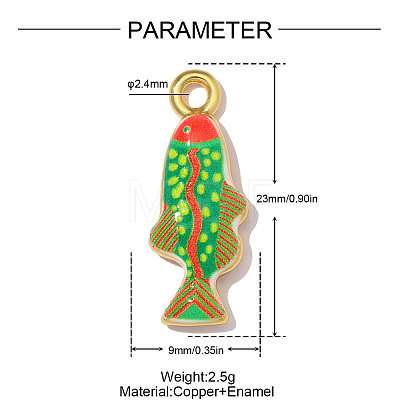 Printed Brass with Enamel Pendants KK-OY001-76G-03-1