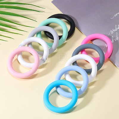 9Pcs Ring Food Grade Eco-Friendly Silicone Beads JX895F-1