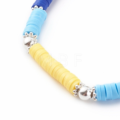 Handmade Polymer Clay Heishi Beaded Stretch Bracelets BJEW-JB06146-04-1