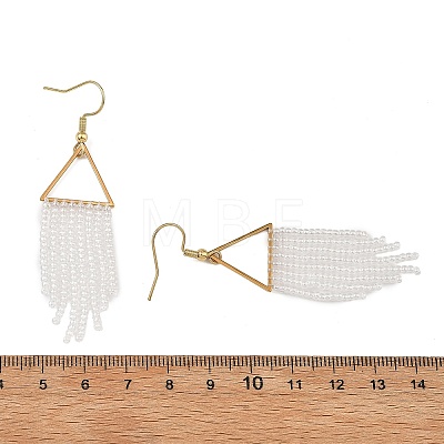 3 Pairs 3 Colors Glass Beaded Dangle Earrings EJEW-MZ00749-1