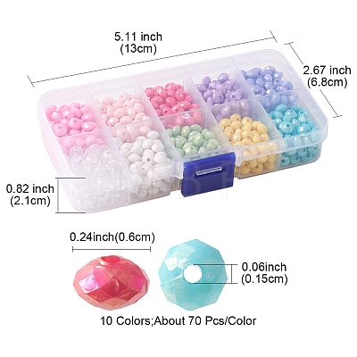 700Pcs 10 Styles AS Plastic & Opaque Acrylic Beads MACR-FS0001-47-1