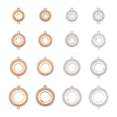 14pcs 14 style Brass Pendant Cabochon Settings & Cabochon Connector Settings FIND-BY0001-13-1