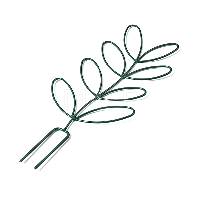 Leaf-Shaped Iron Plant Trellis AJEW-G074-03C-1