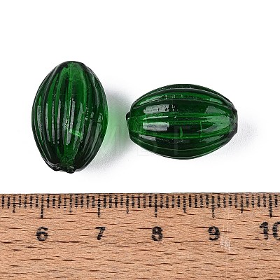 Handmade Ribbed Lampwork Beads LAMP-N042-01F-1