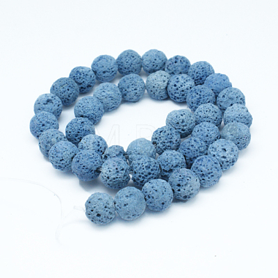 Natural Lava Rock Round Bead Strands X-G-I124-8mm-11-1